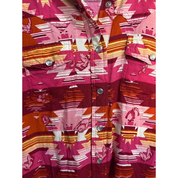 Roper Womens Western Snap Button Shirt Aztec Print Long Sleeve S Cotton Blend Re - Picture 3 of 5